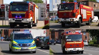 [Anrückende FFler] Einsatzfahrten Feuerwehr, Rettungsdienst und Polizei Hückelhoven zum Balkonbrand