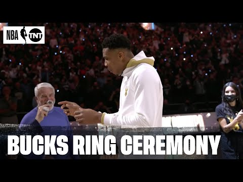 Giannis & The Milwaukee Bucks Get Their Championship Rings  NBA on TNT