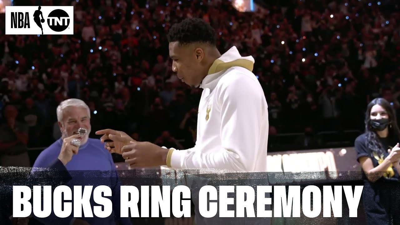 Milwaukee Bucks raise title banner, receive rings inside sold-out ...