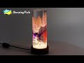 🏮 Night Lamp With Epoxy Resin and Bunny Tails Grass | Resin Art 🏮