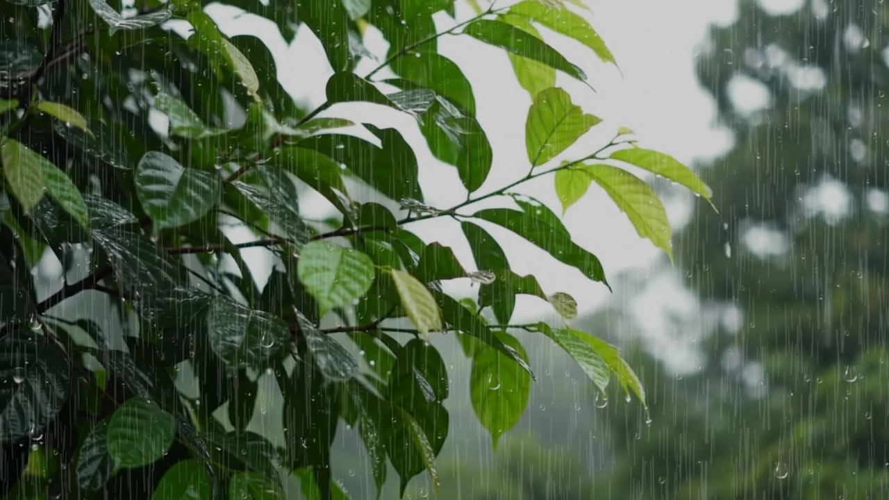 Peaceful Heavy Rain Sounds | No Thunder, Forest Ambience for Deep Sleep & Relaxation