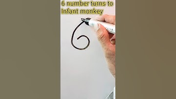 Number 6 to Monkey 🐒#shorts#drawing #shortsfeed