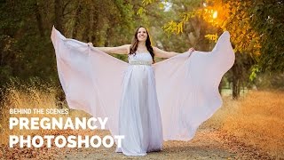 Beautiful Pregnancy Photoshoot, creating sun light in cloudy day, photography behind the scenes