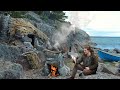 3 Day Beach Bushcraft: CATCH & COOK at my Survival Shelter - Kiln Build for Clayworks