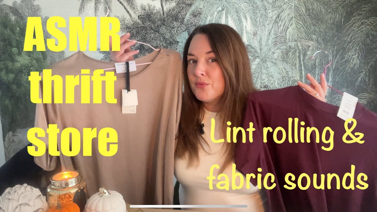 👚ASMR Thrift store assistant | Lint rolling, relaxing folding, fabric sounds | Soft spoken roleplay👚