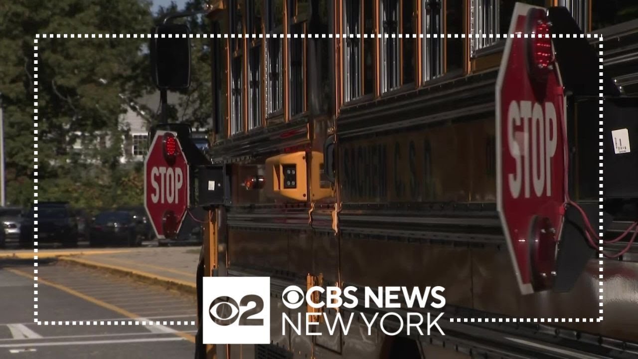 Drivers sue Long Island town over school bus camera violations - YouTube