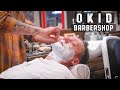 💈 Traditional Hot Towel Shave with Talented Young Korean Barber | OKID Barbershop Busan South Korea