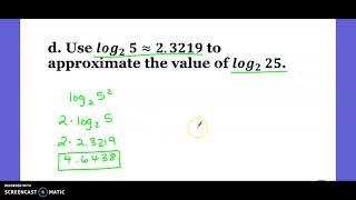 7-5 Video Notes Part 2 Properties of Logarithms