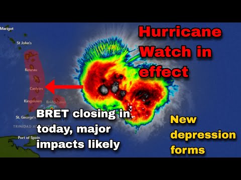 Hurricane watch issued ahead of BRET's arrival, New Depression forms (brewing CINDY)