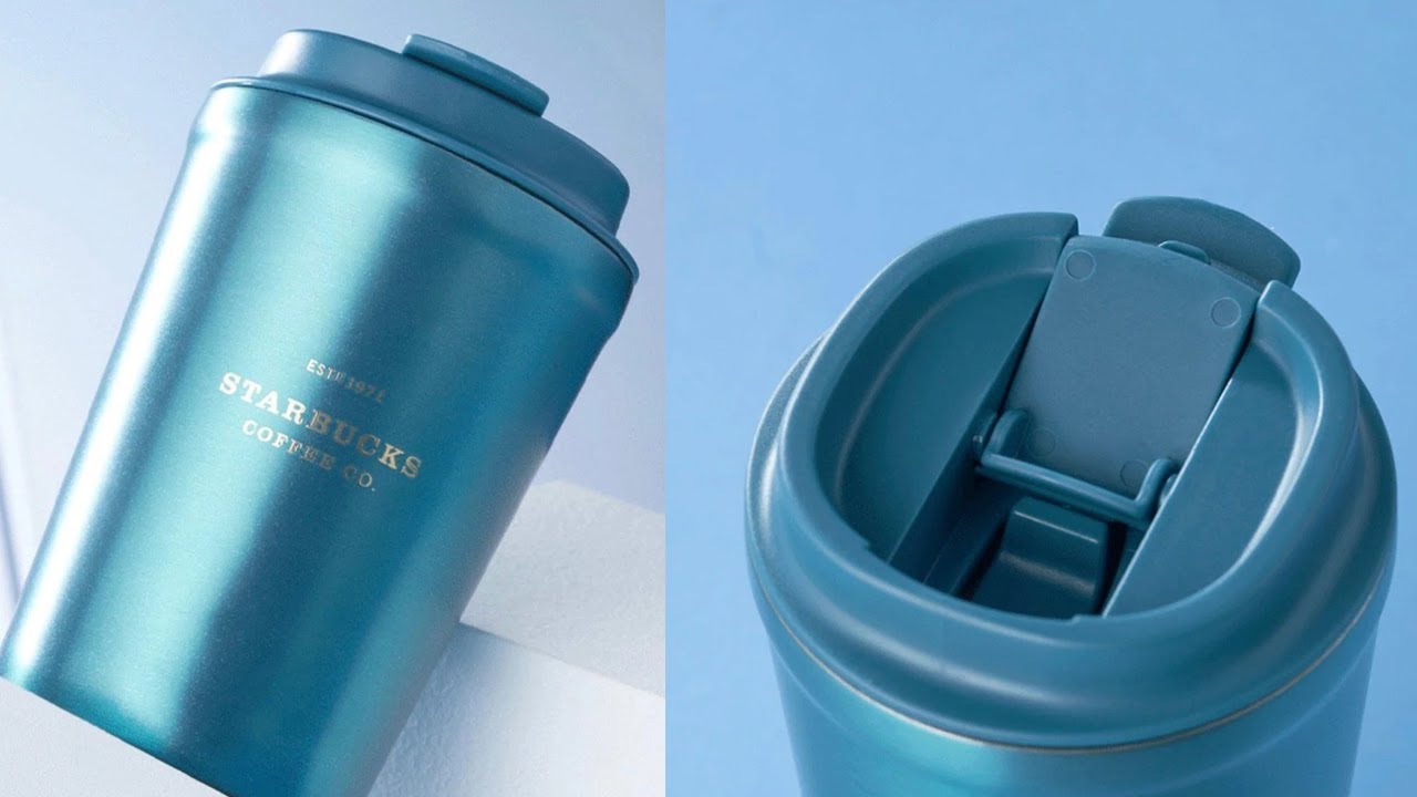 Starbucks 355ml/12oz Pearl Blue Stainless Steel Travelling Cup