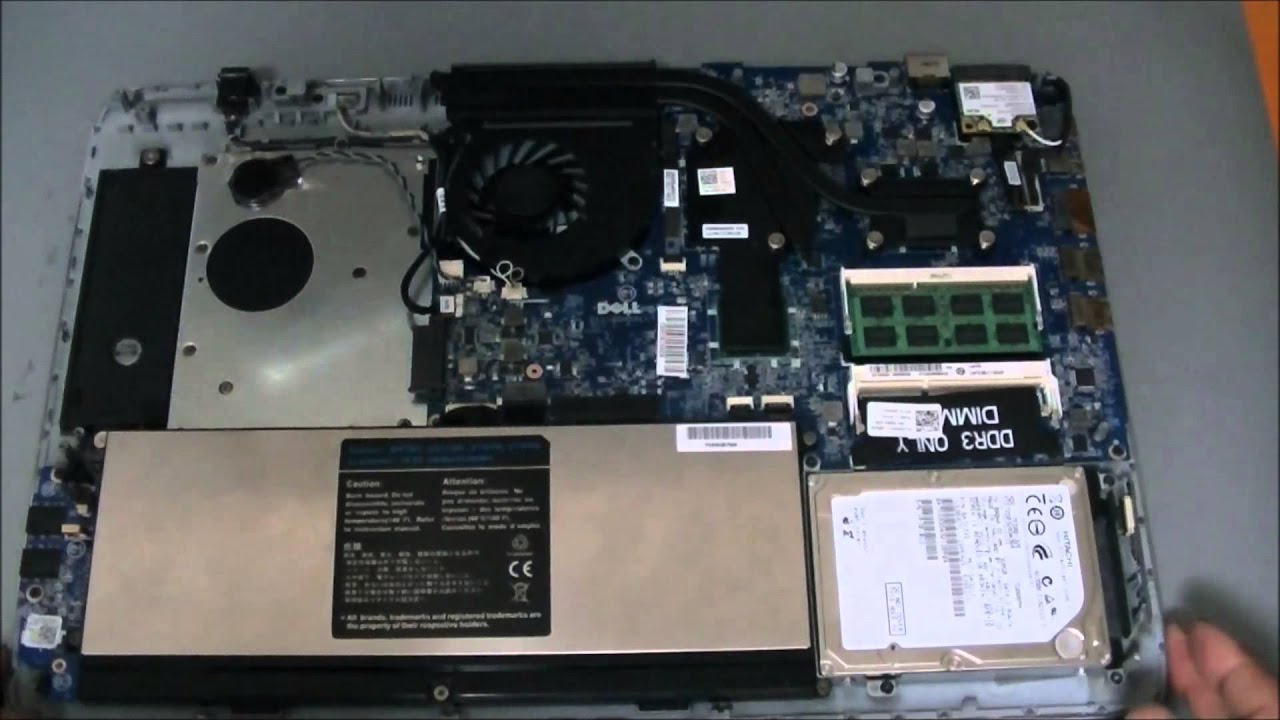 Dell XPS 15z (L511z) Remove battery and hard drive - YouTube