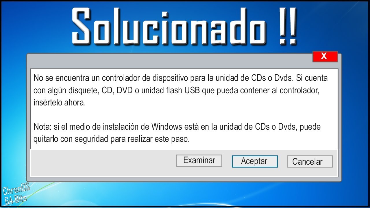 Inconveniencia Hacer la cena Subtropical No se encuentra un controlador de dispositivo para la unidad de CDs o Dvds  | Windows 7 - YouTube