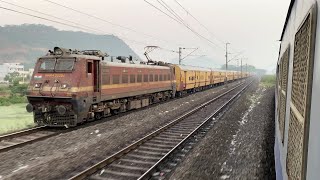 Parallel Run and Overtake | Jhansi WAP-4 | Shraddha Sethu SF Express | Indian Railways