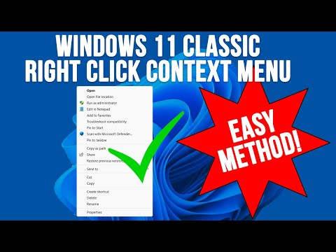 How to Quickly Enable the Classic Windows 10 Style Right Click Context Menu in Windows 11