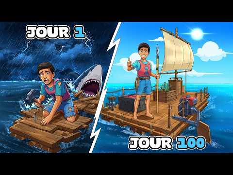 I Survived 100 DAYS on RAFT (feat Podier and 149 different sharks)