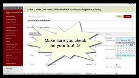 Setting Grade Center Due Dates