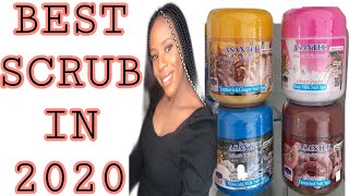 BEST LIGHTENING SCRUB 2020|ASANTEE BODY SCRUB REVIEW +HOW TO USE| BEST SCRUB FOR GLOWY SKIN|