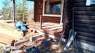 Log cabin terrace. Spring 2026