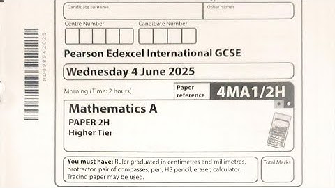 June 2025 4MA1/2H Edexcel IGCSE Math Answers #iGCSE #Math #Edexcel #Paper2 #June2025 #Exam