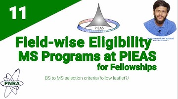 Field-wise Eligibility  MS Fellowships Programs for  PIEAS[ Updated video link in description]