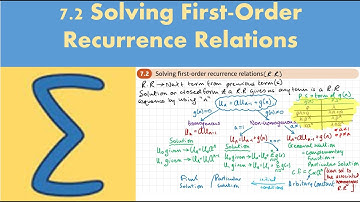 7.2 Solving first order recurrence relations (Decision 2 - Chapter 7: Recurrence relations)
