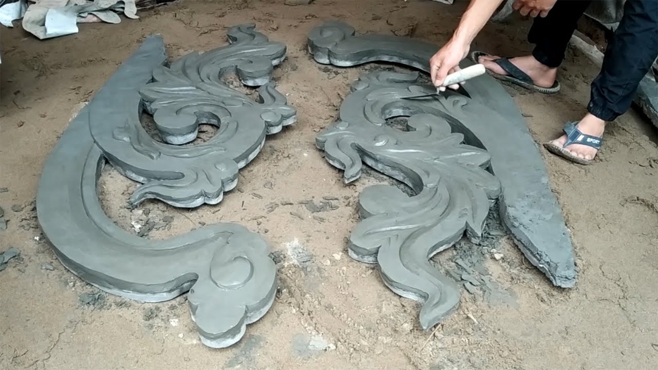 Creative sculpting techniques from construction cement materials DIY