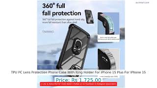 TPU PC Lens Protection Phone Case With Ring Holder For IPhone 15 Plus For IPhone 15