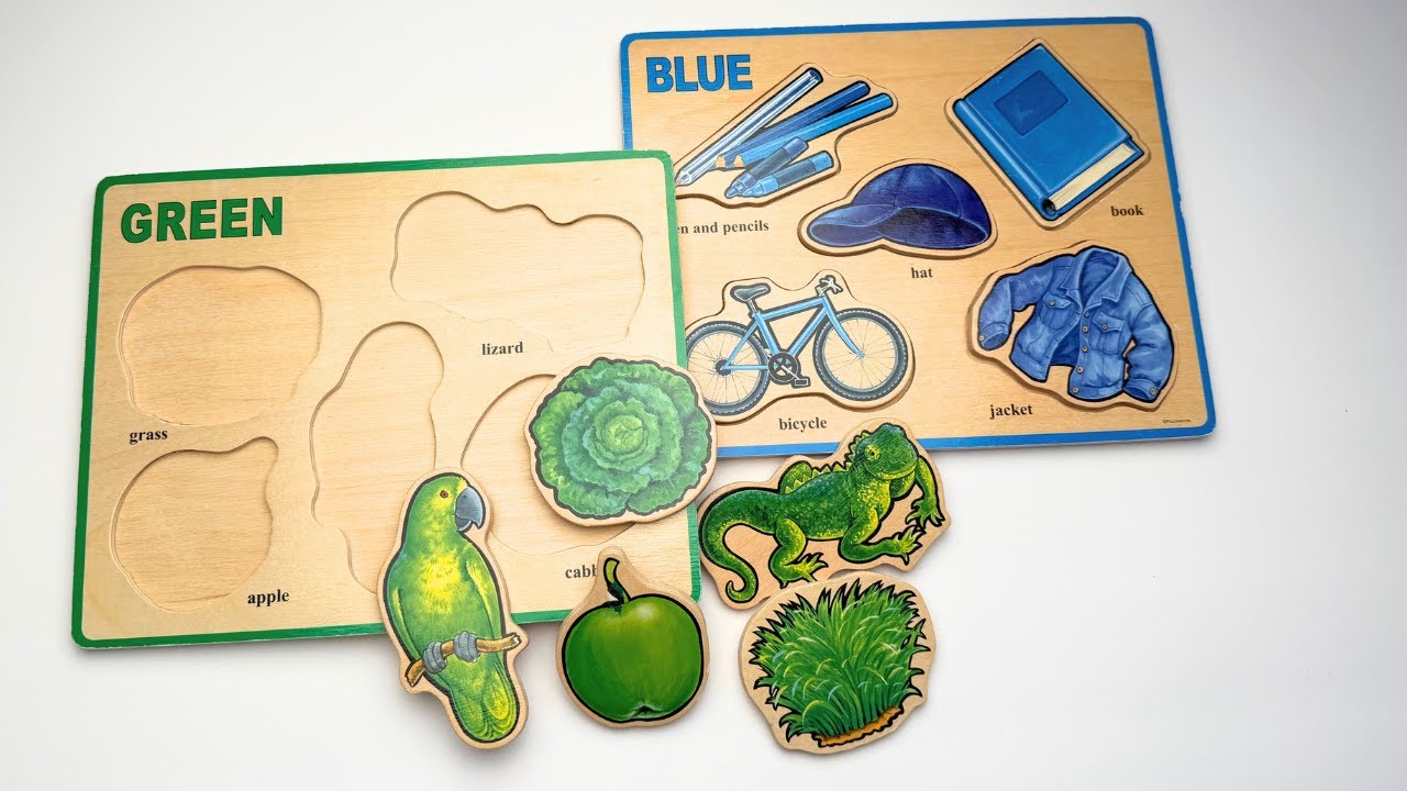 Головоломка для детей: сортировка по цвету! 💚💙 Учим зелёный и синий