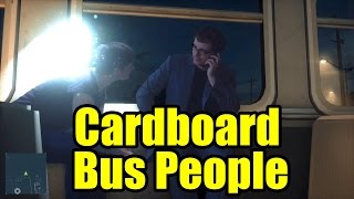 Battlefield Hardline - Cardboard Bus People
A bug in the campaign prevented a bus from driving off, exposing a group of passengers that look like they came straight from a Forza 5 race event.
Maybe its an Easter Egg?
Is it Stock Photo or the developers at Visceral? Battlefield Hardline - Cardboard Bus People