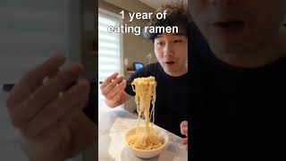 1 Day of eating ramen vs 10 Years of eating Ramen ramen instantnoodles  day1 vs meme food