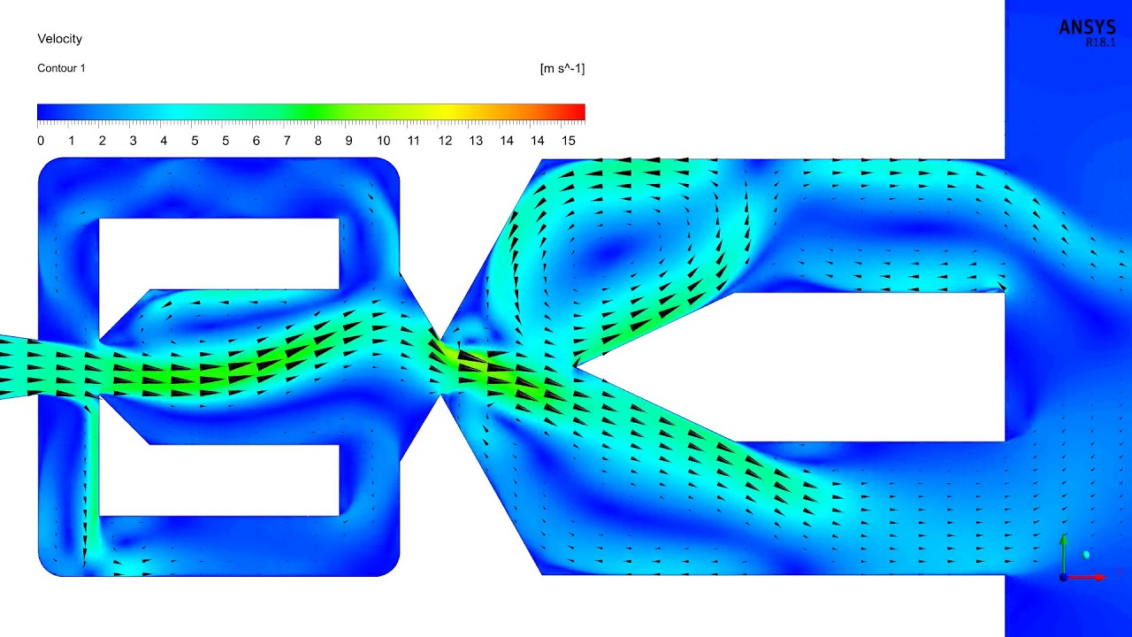 ANSYS CFX - Transient - Fluidic Oscillator (3) - YouTube