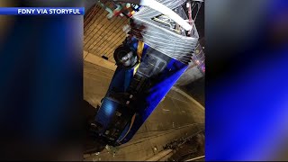 8 injured after NYC passenger bus drives off overpass in the Bronx, is left hanging | ABC7