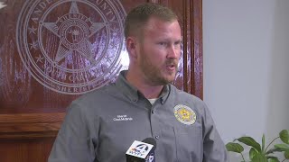 Anderson Co.Sheriff Chad McBride announces charges against 2 suspects in the 2015 death of Leonna