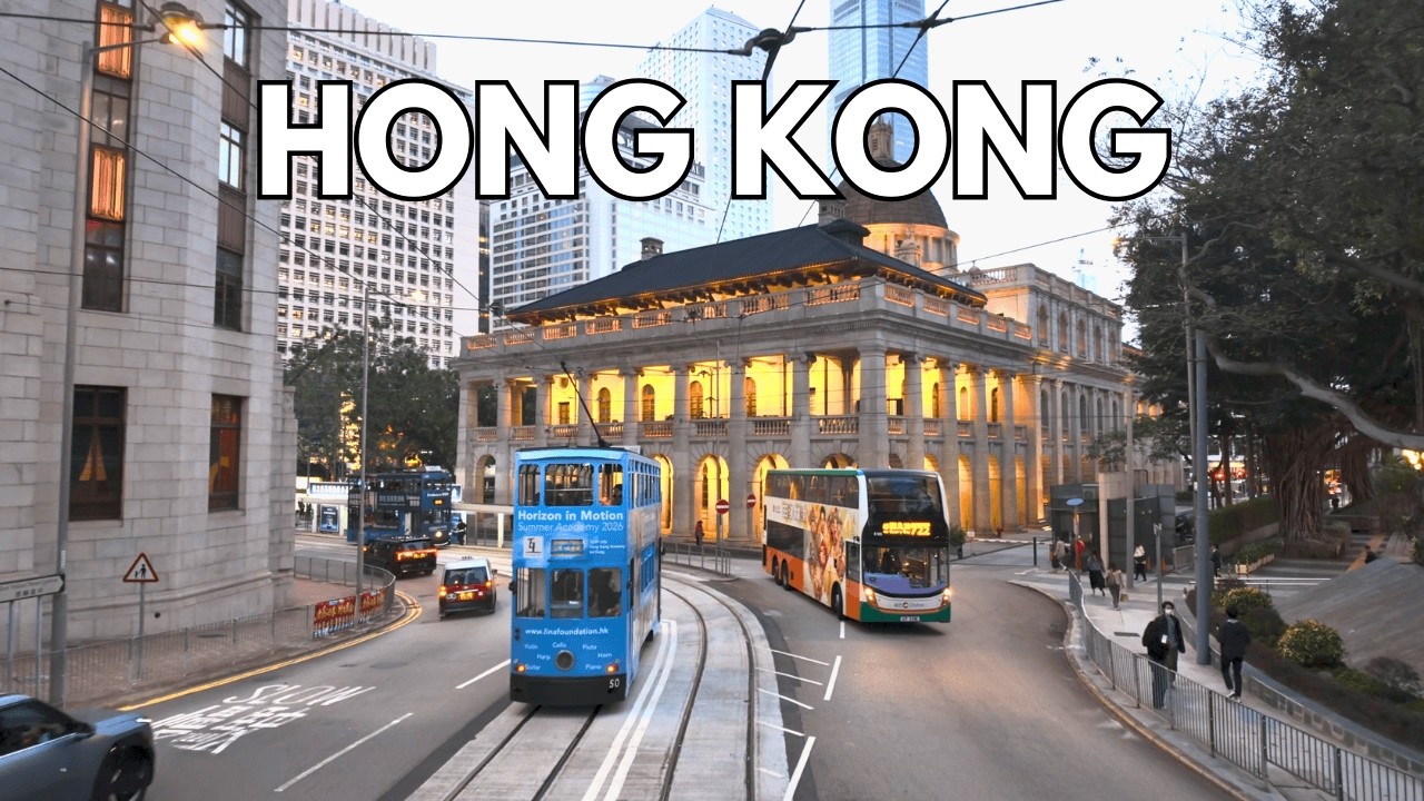 🔥 Hong Kong Classic Ding Ding BUS Tour &  Busiest Street Walk 4K HDR