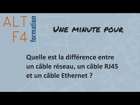 Quelle est la différence entre un câble réseau, un câble RJ45 et un câble Ethernet ?