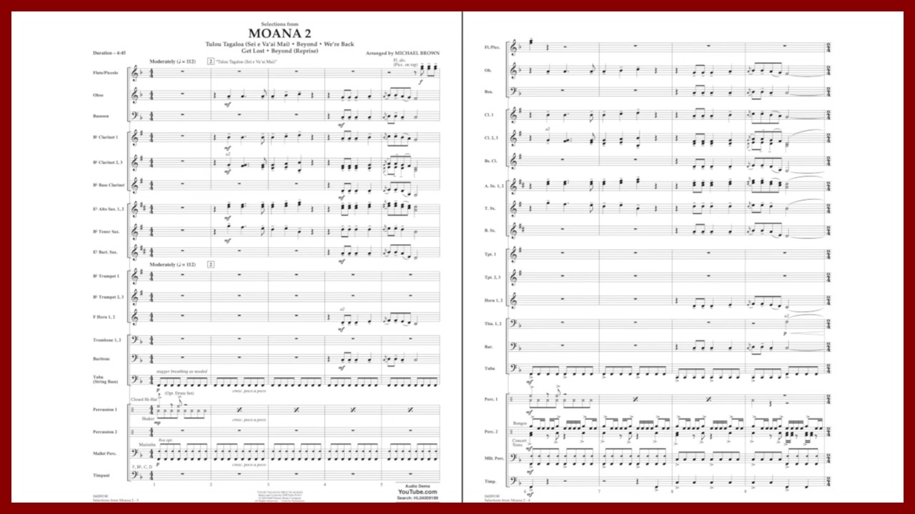 Selections from Moana 2 (Disney Soundtrack) | Arr. Michael Brown