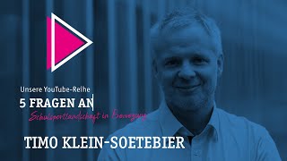 'Traut euch, Tischtennis in der Schule anzubieten!' | 5 Fragen an Dr. Timo Klein-Soetebier