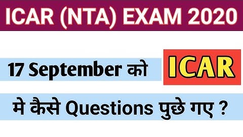 ICAR 2020 PAPER AND SOLUTION 17 SEPTEMBER 2020 |Icar aieea ug Question paper and solution 2020