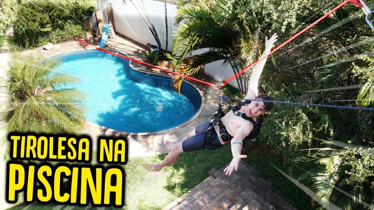 entretenimento para casamento DESAFIO DA TIROLESA NA PISCINA!! ( 500 R$ ) [ REZENDE EVIL ]