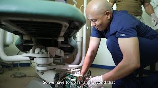 Biomedical Engineer Technicians Install Dental Chairs in Kosrae, FSM with Pacific Partnership 24-2