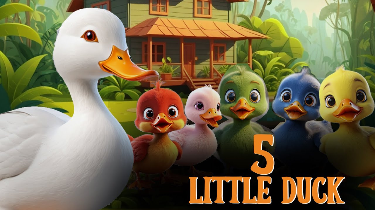 5 little ducks kids Song Animation English Learn Lyrics Child Nursery Rhymes | #kidssongs