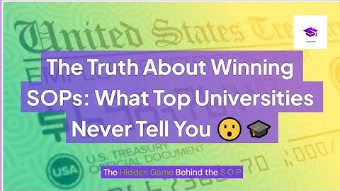 The Truth About Winning SOPs: What Top Universities Never Tell You 🎓 | Statement of Purpose Secrets