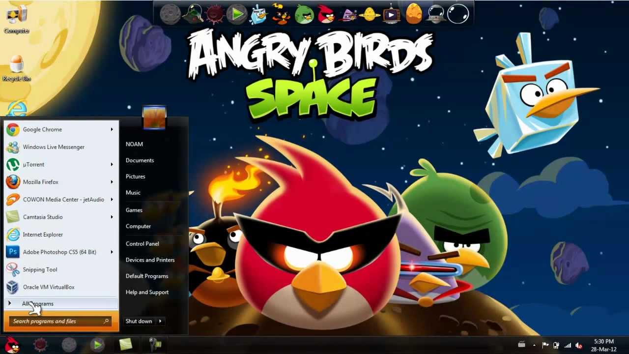 Angry Birds Space Transformation Pack For Windows Vista / Windows 7