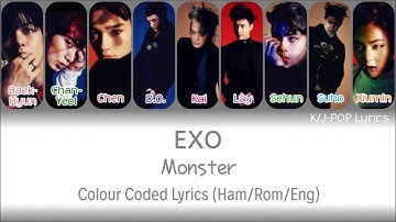 EXO (엑소) - Monster Colour Coded Lyrics (Han/Rom/Eng)