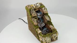 Cascata rocciosa con salti d'acqua per statue cm 12x21,5x19 h. Video
