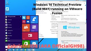 Running Windows 10 Technical Preview (Build 9841) inside macOS Mojave (VMware Fusion)