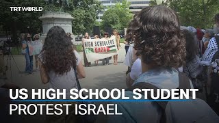 US high school students join pro-Palestine protests