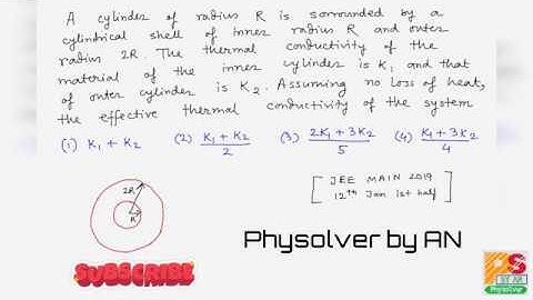 Jee main 2019 | Problem 14 | Equivalent thermal conductivity of Parallel combination of two rods