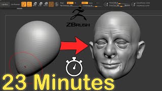 Fast Zbrush Sclupt Old man Face