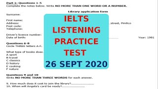 IELTS LISTENING PRACTICE TEST 26 SEPT 2020